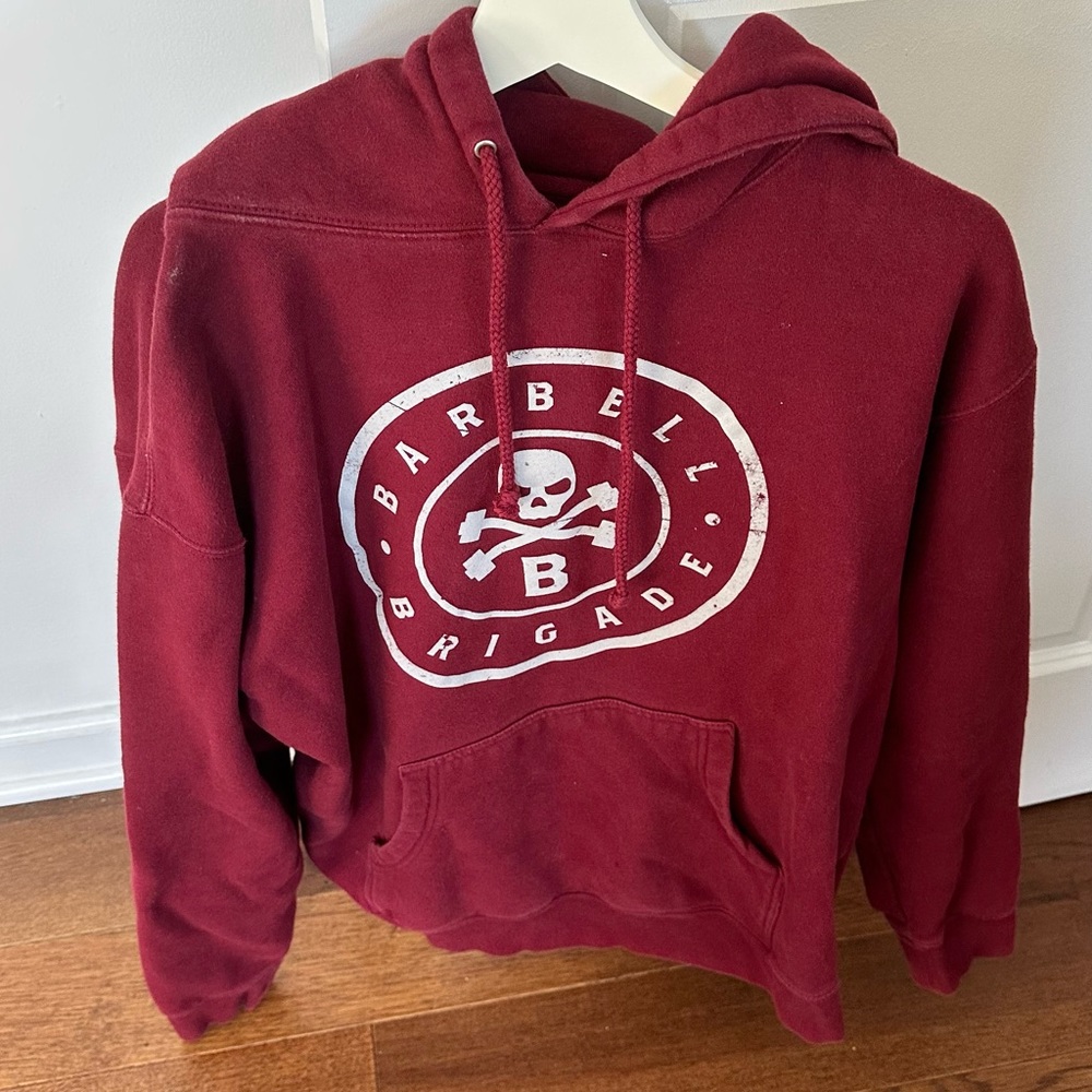 Maroon barbell brigade hoodie size large